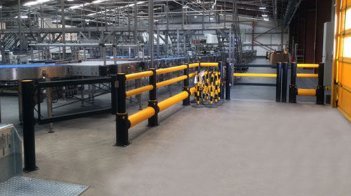 Impact safety barriers at Coca Cola facility