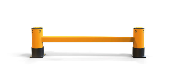 reFlex Single Rail RackEnd flexible polymer safety Guardrail