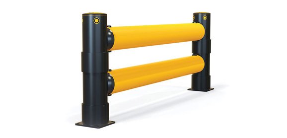 Atlas Double Traffic flexible polymer safety Guardrail Side View