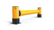 iFlex Rackend single flexible polymer safety Guardrail Yellow Post side view
