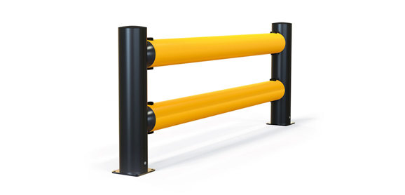 reFlex Double Traffic flexible polymer safety Guardrail side view