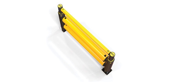 iFlex Double Traffic+ flexible polymer with pedestrian safety Guardrail top view