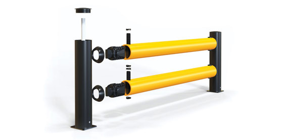 reFlex Double Traffic flexible polymer safety Guardrail exploded view