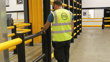 pedestrian crossing protection slide gate safety Guardrail in warehouse