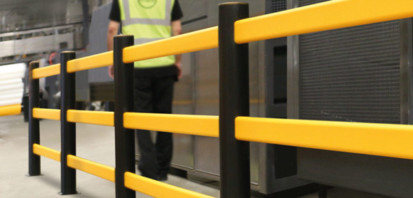 pedestrian 3 rail safety protection Guardrail in warehouse
