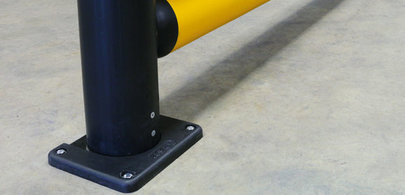 safety Guardrail slider plates pedestrian traffic management in factory