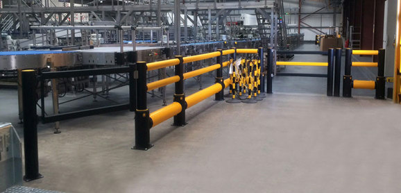 pedestrian crossing protection swing gate at factory