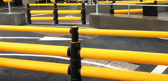 Double Traffic+ flexible polymer with pedestrian Safety guardrail in airport