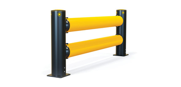 iFlex Double Traffic flexible polymer safety Guardrail side view