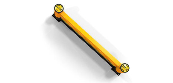 double rackend safety guardrail with fork guard ground level kerb protection top view