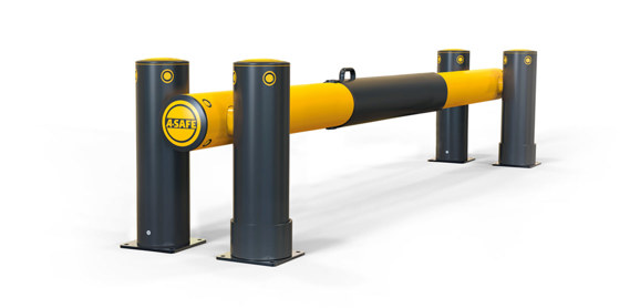 iFlex Dock Gate XL designed to defend dock loading bays, industrial door protection side view