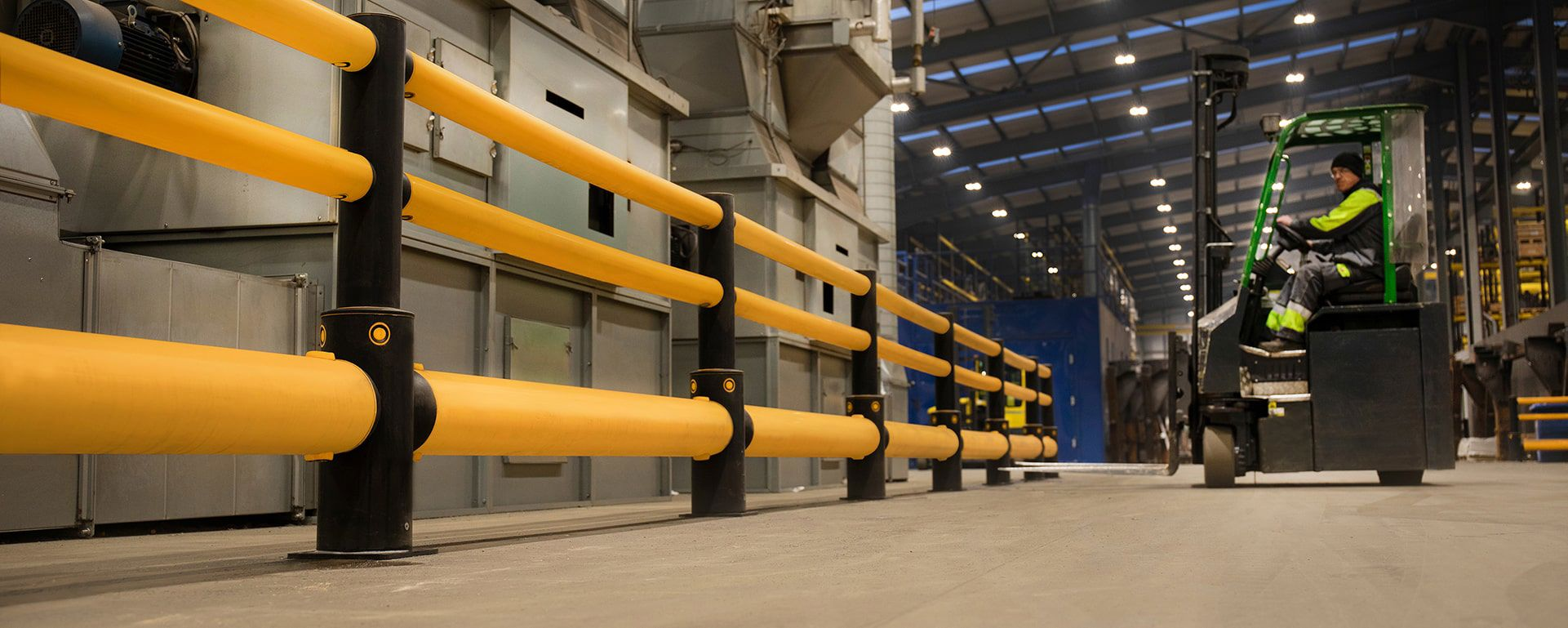 Traffic safety warehouse barriers at Combilift