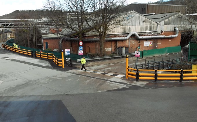 Pedestrian protection guardrails at Sonoco Europe site