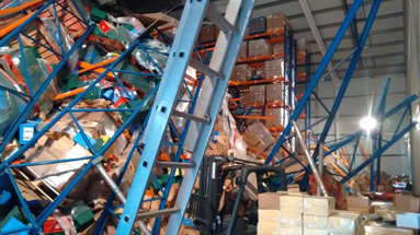 Warehouse racking collapse