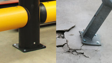 Barrier impact absorbing technology prevents floor damage