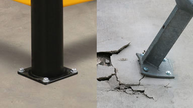 Floor damage with steel bollards and posts
