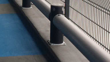 Polymer car park guardrail base plates