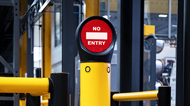 Access control safety signs