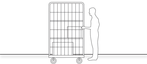 Frame roll container
