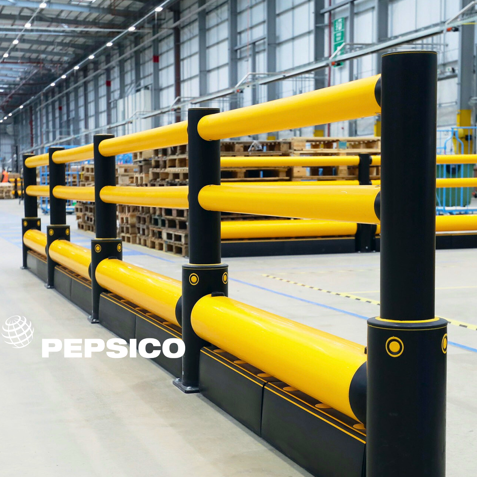 PepsiCo site: iFlex guardrails segregating traffic and pedestrians